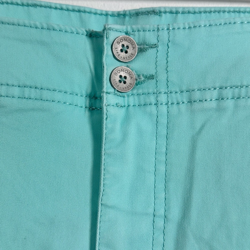 Sonoma Goods for Life Skimmer Mid Rise Shorts Beach Glass Teal Aqua Womens 16 - Picture 8 of 9